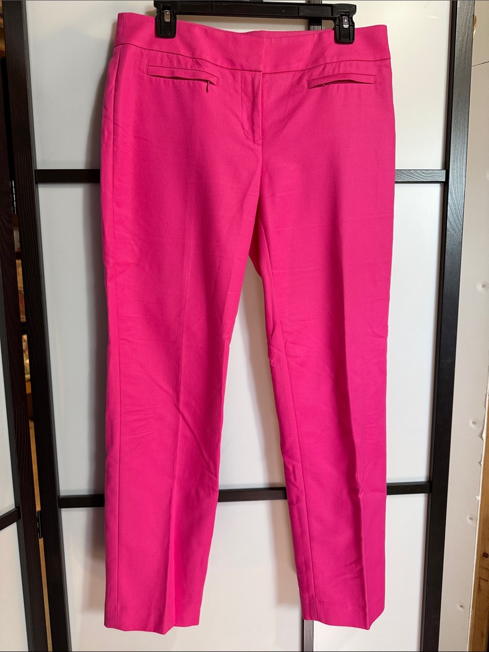Ann Taylor Bright Pink Slim Straight Trousers